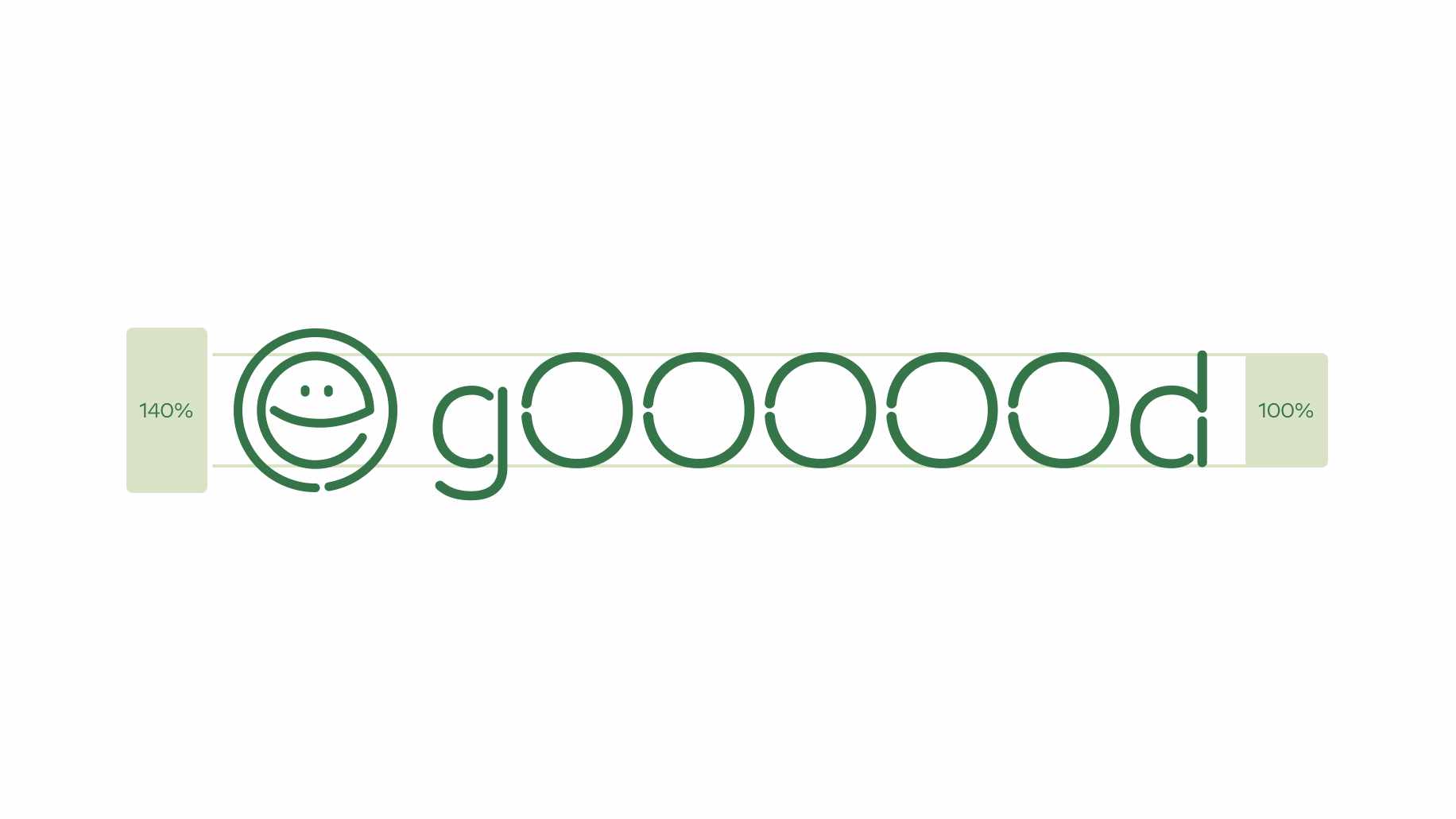 The height of the pictogram extends slightly above the letter height of Aino Headline.